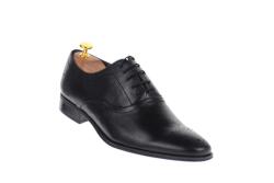 Dyany Shoes Pantofi barbati, eleganti din piele naturala neagra cu siret - 585N - ellegant