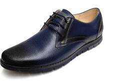 Lucianis style Pantofi barbati casual din piele naturala bleumarin, CIUCALETI SHOES - 1010BLM