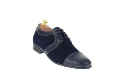 Lucianis style Pantofi barbati eleganti din piele naturala bleumarin inchis - 1006BLM - ellegant