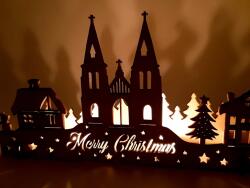 Handmade Decorațiune de Crăciun cu led - Orășel Luminat