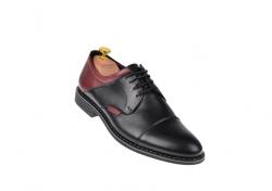Ellion Pantofi barbati casual din piele naturala, negru, bordo SIR156NVIS