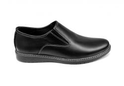 Lucianis style Pantofi barbati casual, din piele naturala, Negru cu elastic - CIUCALETI SHOES - TENBOXMARIOEN - ellegant