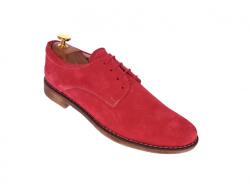 Rovi Design Oferta marimea 40 - Pantofi barbati rosii, casual - eleganti din piele naturala intoarsa - LPARVELTM - ellegant
