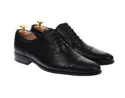Lucas Shoes Pantofi barbati eleganti, cu siret, din piele naturala neagra - 359NEGRU - ellegant