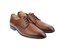 Lucas Shoes Pantofi barbati eleganti, cu siret, din piele naturala maro coniac - 346TCONIAC