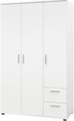 BEGABINO Bibo Ifjúsági szekrény, 115x55x191 cm, 3 ajtó, 2 fiók, Fehér