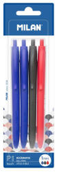 MILAN - Golyóstoll P1 Touch 1, 0 mm - 2 x kék + fekete + piros toll készlet