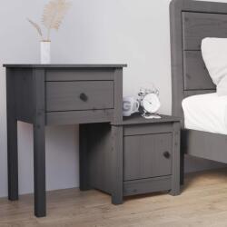 vidaXL Noptieră, gri, 79, 5x38x65, 5 cm, lemn masiv de pin (814543)