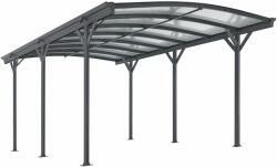 Juskys Gépkocsibeálló ívelt tetővel 5x3 m sötétszürke - eshopist