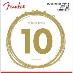 Fender 730070423 - 80/20 Bronze Acoustic Strings Set of Twelve Ball End 70-12L . 010-. 050 Gauges - FEN060