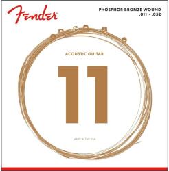Fender 730060405 - Phosphor Bronze Acoustic Guitar Strings, Ball End, 60CL . 011-. 052 Gauges, (6) - FEN066