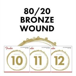 Fender 730070402 - 80/20 Bronze Acoustic Strings, Ball End, 70XL . 010-. 048 Gauges, (6) - FEN056