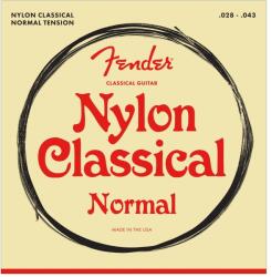 Fender 730100400 - Nylon Acoustic Strings, 100 Clear/Silver, Tie End, Gauges . 028-. 043, (6) - FEN073