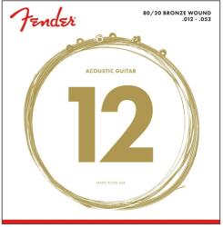 Fender 730070403 - 80/20 Bronze Acoustic Strings, Ball End, 70L . 012-. 052 Gauges, (6) - FEN058