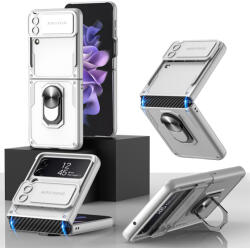 GKK RING Husa de protectie cu suport Samsung Galaxy Z Flip 4 5G argintiu