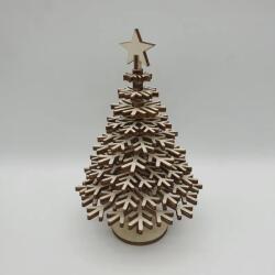 Handmade Decorațiune de Crăciun din lemn - Bradul de Crăciun format din fulgi de nea