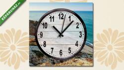 Vászonkép óra, Partner Kollekció: Mediterrán tengerpart (Ciprus) (25x25 cm C01)