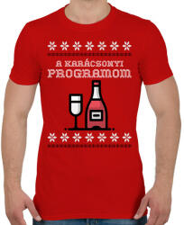 printfashion A KARÁCSONYI PROGRAMOM - Férfi póló - Piros (9852396)