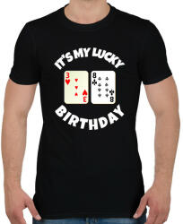 printfashion 38 POKER SZÜLINAP - Férfi póló - Fekete (9830461)