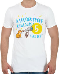printfashion Legügyesebb csillagász - Számmal - Férfi póló - Fehér (9727924)