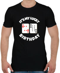 printfashion 48 POKER SZÜLINAP - Férfi póló - Fekete (9837746)