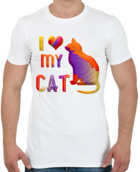printfashion I love my cat - Szeretem a macskámat - Férfi póló - Fehér (10483401)