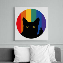 printfashion Pride cat - Vászonkép - Fehér (9678193)
