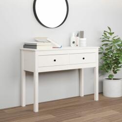 vidaXL Masă consolă, alb, 100x35x75 cm, lemn masiv de pin (814615)