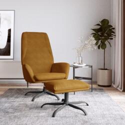 vidaXL Scaun de relaxare cu taburet, maro, catifea (3097845)