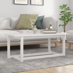 vidaXL Măsuță de cafea, alb, 110x55x45 cm, lemn masiv de pin (822168) Masa de cafea