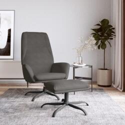 vidaXL Scaun de relaxare cu taburet, gri închis, catifea (3097838)