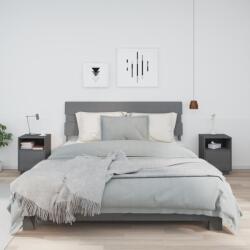 vidaXL Noptiere, 2 buc. , gri, 40x34x55 cm, lemn masiv de pin (818320)