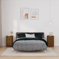 vidaXL Noptiere, 2 buc, maro miere, 40x35x61, 5 cm, lemn masiv de pin (820953)