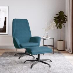 vidaXL Scaun de relaxare cu taburet, albastru, catifea (3097847)