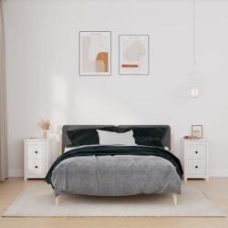 vidaXL Noptiere, 2 buc. , alb, 40x35x61, 5 cm, lemn masiv de pin (820949)
