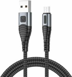 Vipfan X10 USB-A apa - MicroUSB-B apa 2.0 Adat és töltő kábel - Fekete (1.2m) (CB-X10MK)