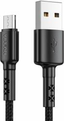 Vipfan X02 USB-A apa - MicroUSB-B apa 2.0 Töltő kábel - Fekete (1.2m) (X02MK-1.2M-BLACK)