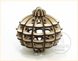 Handmade Glob de Crăciun 3D din lemn - Sfera