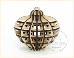 Handmade Glob de Crăciun 3D din lemn - Picatura