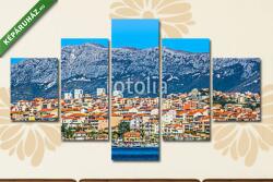 Többrészes Vászonkép, Premium Kollekció: Podstrana coastline mediterranean scenery. / Seafront view at picturesque small town Podstrana in suburb of Split city, Croatia (135x70 cm, S01)
