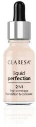 Claresa Corector și bază de machiaj 2 în 1 - Claresa Liquid Perfection 2in1 High Coverage Foundation&Concealer 102 - Warm Medium