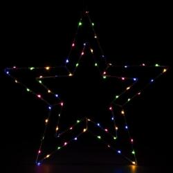 Nexos Karácsonyi LED dekoráció ezüst csillag színes 50 cm (XA11035)