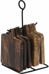 Home Styling Collection Set 6 coastere din lemn cu suport metalic, 10 x 10 cm (A44340390)