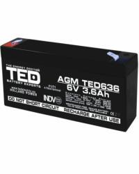 TED Electric Acumulator AGM VRLA 6V 3, 6A dimensiuni 133mm x 34mm x h 59mm F1, TED002891 (TED002891)