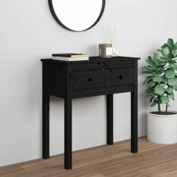 vidaXL Masă consolă, negru, 70x35x75 cm, lemn masiv de pin (814613)