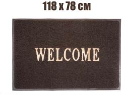 118 х 78 см кафява изтривалка с полиетиленови влакна и надпис welcome