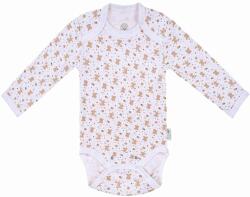 Bio Baby Боди с дълъг ръкав Bio Baby - Органичен памук, 80 cm, 12 месеца, с бежов принт (97220131) - ozone