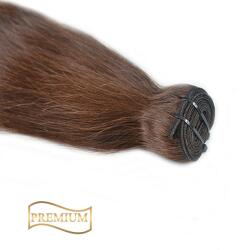 HairExtensionShop Prémium Tresszelt Póthaj Hajhosszabbításhoz Sötétbarna 50cm (Szín #4) (VW504)