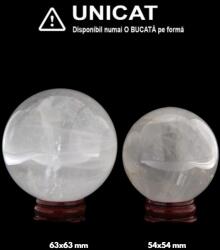  Sfera Cuart Alb Minerala Naturala - 54-63 x 54-63 mm - 1 Buc