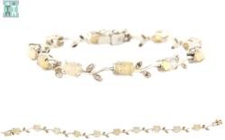  Bratara Opal de Foc cu Diamant Diametru 58 mm - Oval 7x5 mm - Accesorii Argint 925 - 1 Buc